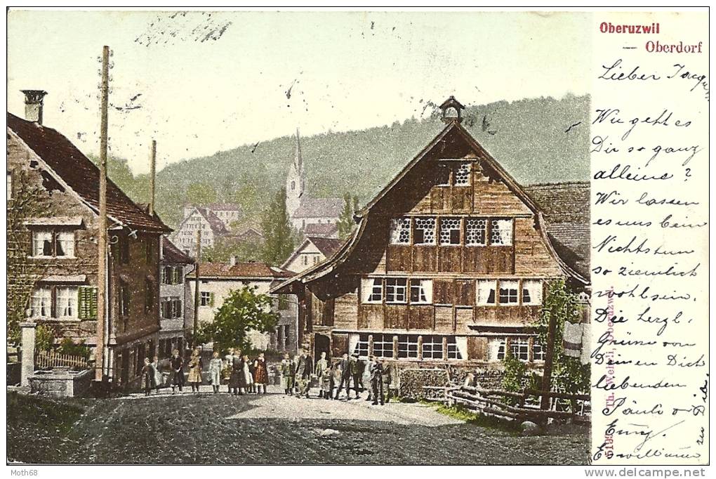 1904 Oberuzwil - Oberdorf Mit Stabstempel Uzwil - Uzwil