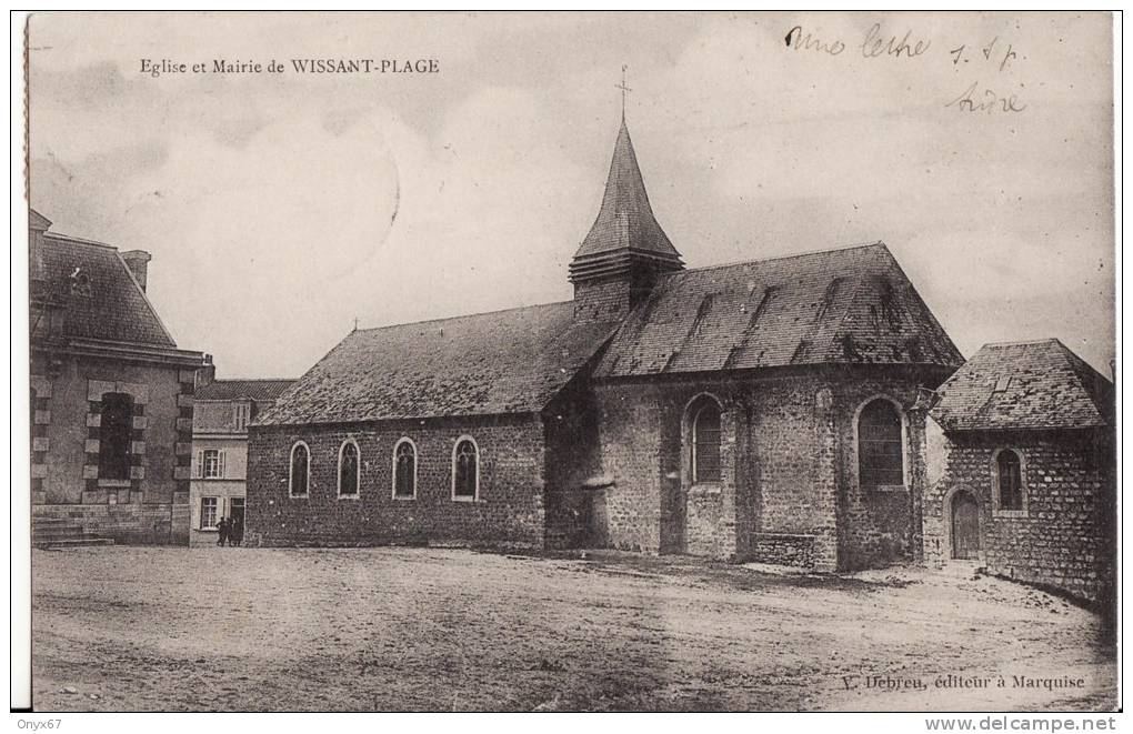 WISSANT-PLAGE - Eglise Et Mairie - Août 1905 - Voir 2 Scans - - Wissant