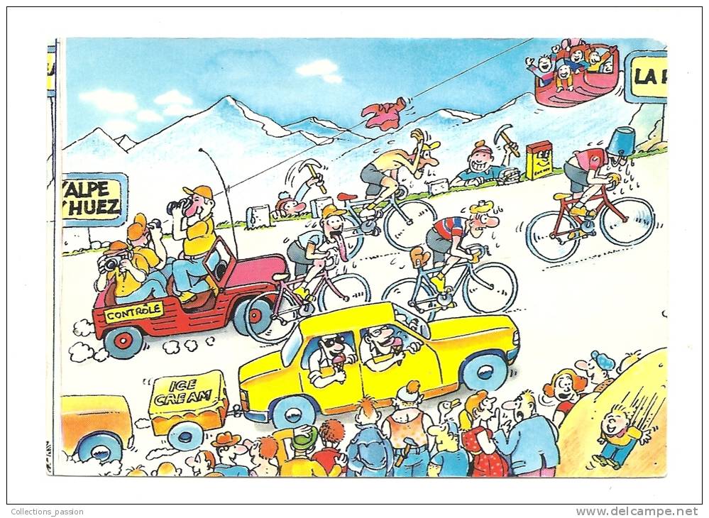 Cp, Publicité, Banania - LEs Grandes Etapes Du Tour Du France 1984, Voyagée 1989 - Publicité