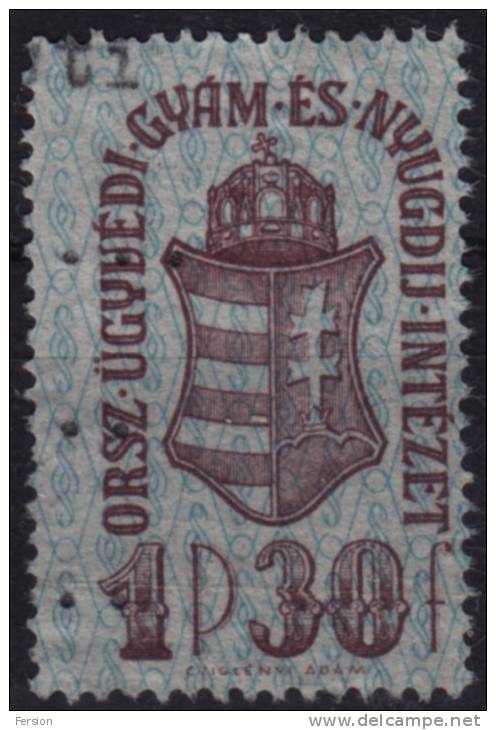 1944. Hungary, Ungarn, Hongrie - Revenue Stamp (lawyer Pension Salary Stamp) - 1p 30f - Fiscales