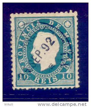 ! ! Macau - 1887 D. Luis 10 R - Af. 33 - Used - Used Stamps