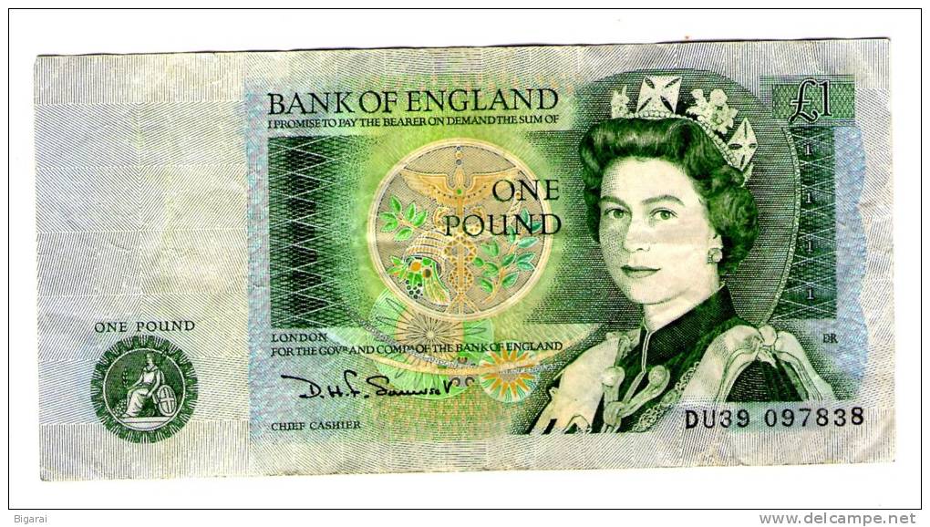 ROYAUME- UNI . BANK OF ENGLAND . ONE POUND . UNE LIVRE STERLING . DANS L´ETAT - 1 Pound