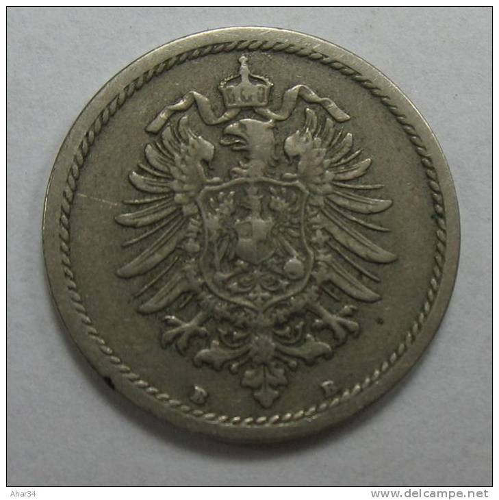 GERMANY EMPIRE 5 PFENNIG 1875 B .  VERY GOOD DETAILS . I COMBINED SHIPPING . - 5 Pfennig