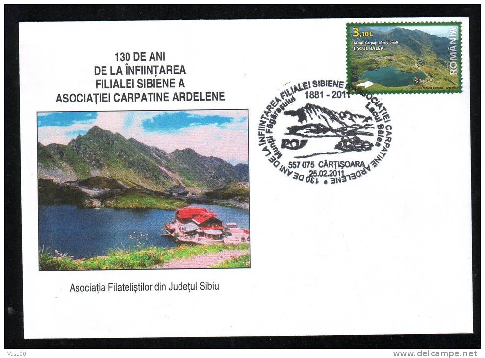 ASSOCIATION FILIALE SIBIU,LAKE BALEA,SPECIAL COVER,2011,ROMANIA - Other & Unclassified