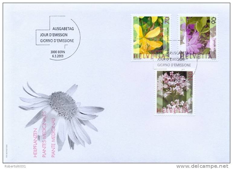 Switzerland 2003 FDC Medicinal Plants (on Two Unadressed Covers) - Medicina