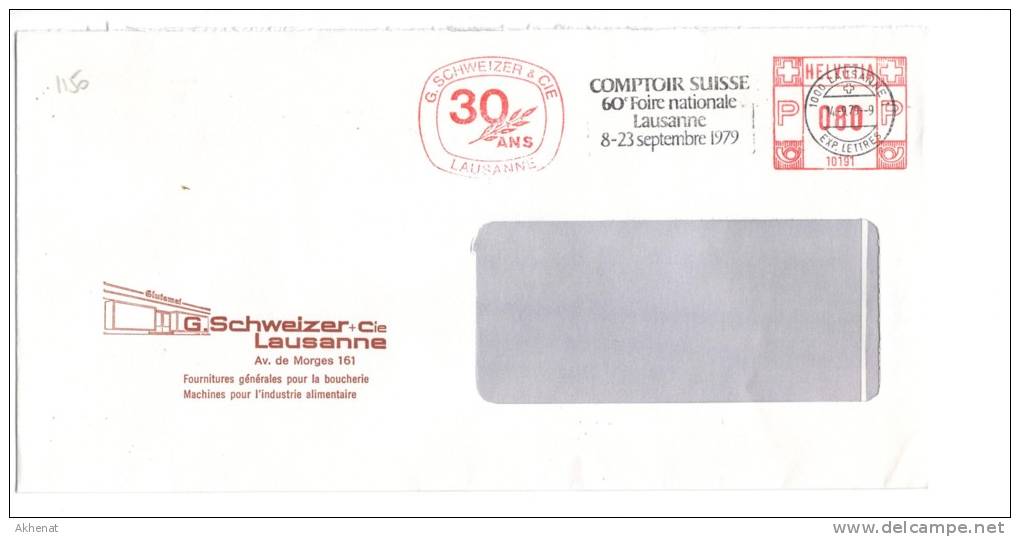 TZ1150 - SVIZZERA , Lettera Commerciale Per L'Italia . Comptoir Suisse - Affranchissements Mécaniques