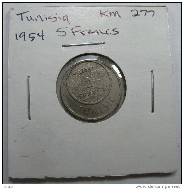 TUNISIA 5 FRANCS 1954 HIGH GRADE,  I COMBINE SHIPPING . MAYBE I GIVE DISCOUNT, ASK ME BEFORE BIDING - Tunisie