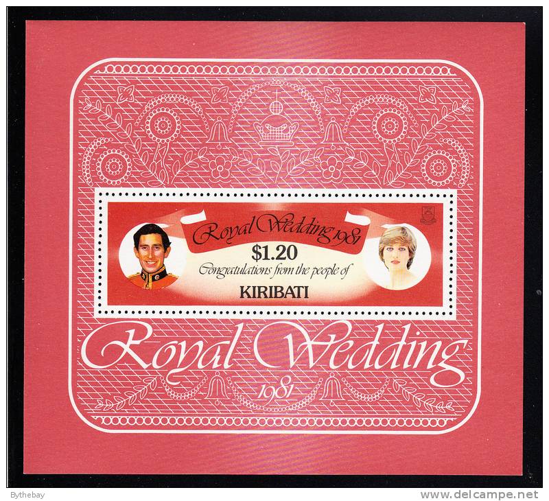 Kiribati MNH Scott #379 Souvenir Sheet $1.20 Charles And Diana - Royal Wedding - Kiribati (1979-...)