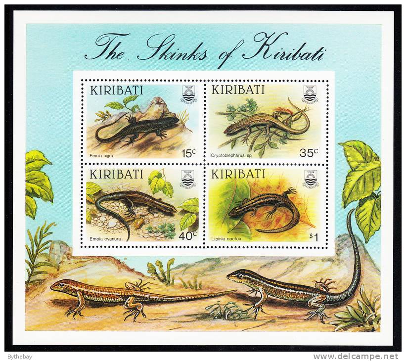 Kiribati MNH Scott #494a Souvenir Sheet Of 4 Skinks Of Kiribati - Kiribati (1979-...)