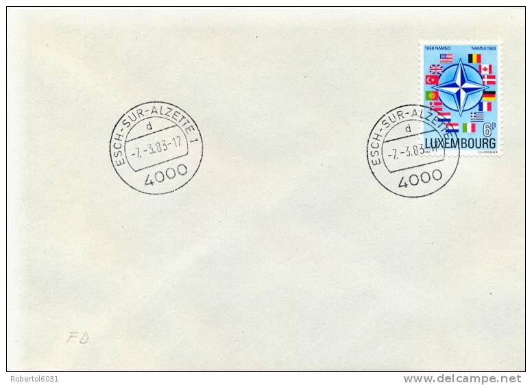 Luxembourg 1983 FDC 25th Anniversary Of NAMSA Flags - Covers