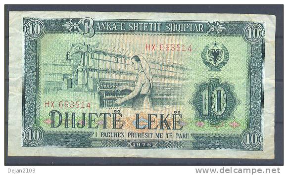 Albania Paper Money Bill Of 10 Lek 1976 - Albania