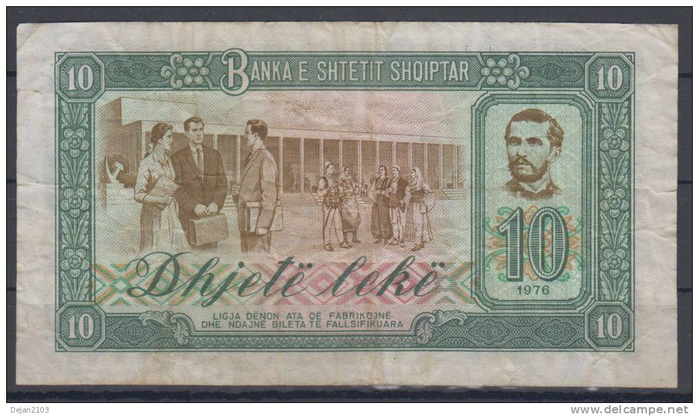 Albania Paper Money Bill Of 10 Lek 1976 - Albania