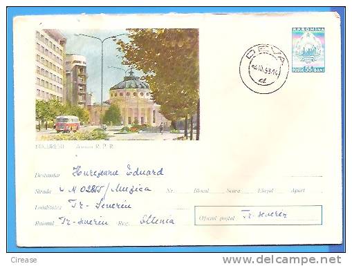 Bucharest. Bus, ROMANIA Postal Stationery Cover 1963. - Bus