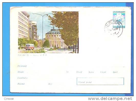 Bucharest. Bus, ROMANIA Postal Stationery Cover 1963. - Bus