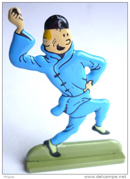 FIGURINE TINTIN En Métal Et Demi Ronde Bosse MOULINSART 01 LE LOTUS BLEU - Avec Sa Boîte - Tim & Struppi