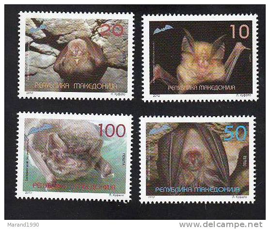 REPUBLIC OF MACEDONIA, 2012, MICHEL 239/242 - FAUNA BATS ** - Chauve-souris