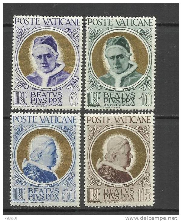 VATICANO VATIKAN VATICAN 1951 PAPA ORO BEATIFICAZIONE PIO X SERIE COMPLETA COMPLETE SET MNH - Unused Stamps