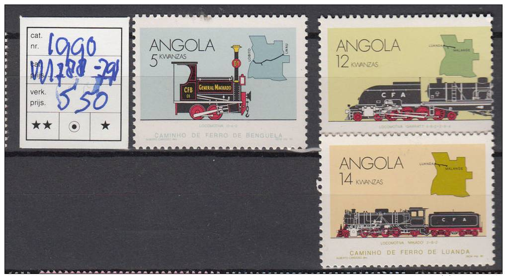 Treinen Trains Tren Zug Angola 1990 Michel 788-791 Pf Unused - Trains