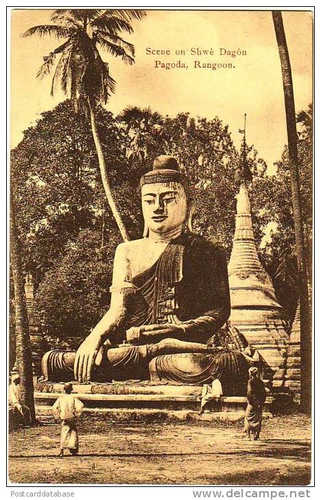 Scene On Shwè Dagón Pagoda, Rangoon - & Buddha - Myanmar (Burma)