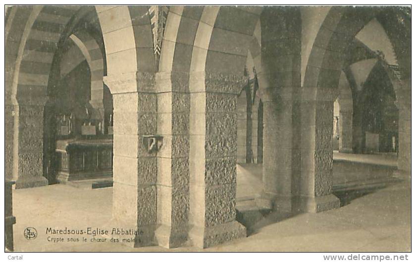 MAREDSOUS - Eglise Abbatiale - Crypte Sour Le Choeur Des Moines (Nels, Reproduction Interdite N° 31a) - Autres & Non Classés