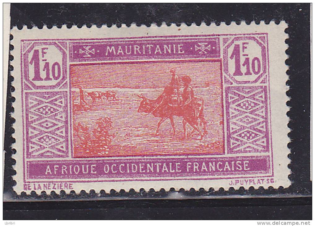 MAURITANIE N° 59 1F10 VIOLET ET ROUGE NEUF AVEC CHARNIERE - Sonstige & Ohne Zuordnung