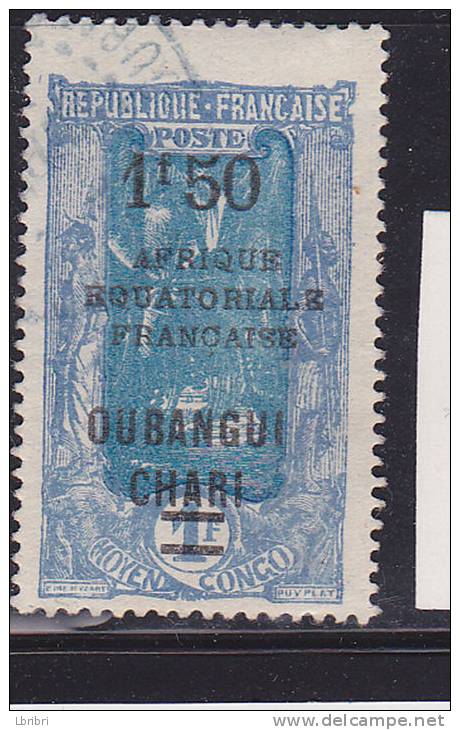 OUBANGUI CHARI N° 71 1F50 S 1F OUTREMER ET BLEU VERT OBL - Sonstige & Ohne Zuordnung