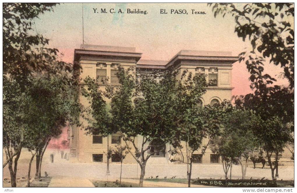 El Paso TX YMCA Bldg 1913 Old Postcard - El Paso