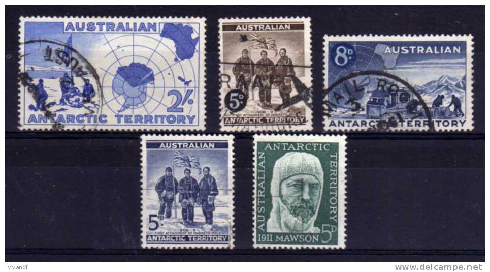 Australian Antarctic Territory - 1957/61 - 5 Different Stamps - Used - Used Stamps