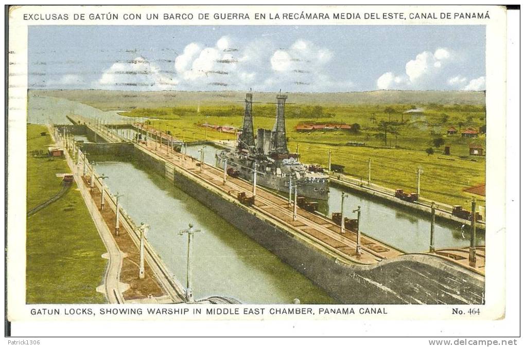 CPA  Gatun Locks, Showing Warship In Middle East Chamber  6528 - Panama