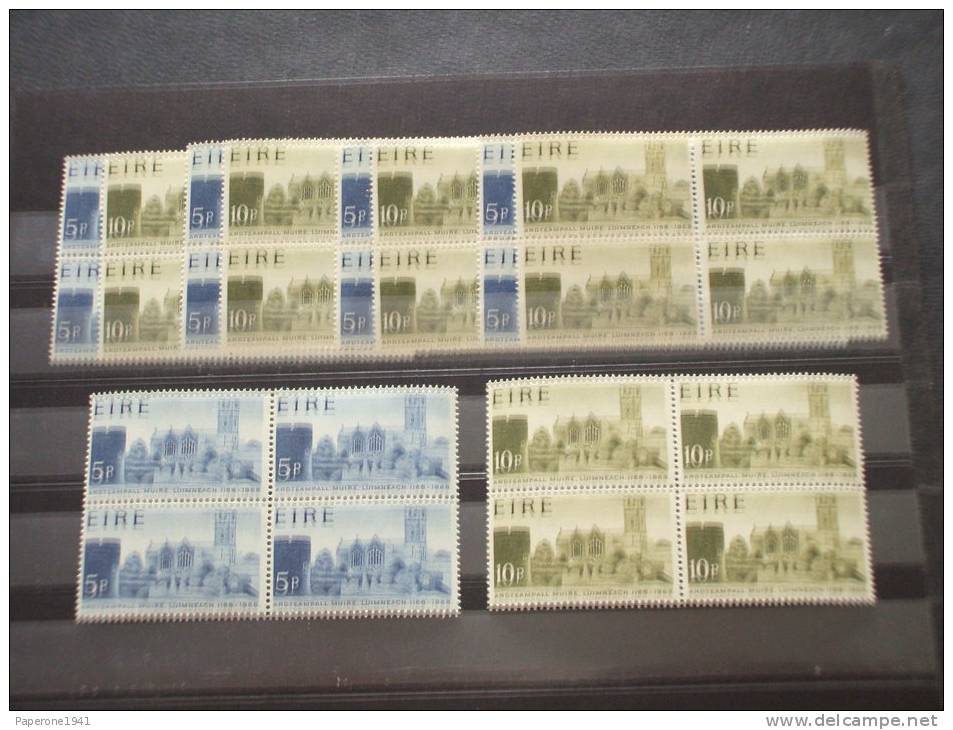 IRLANDA - 1968 CATTEDRALE/ALBERI 2 Valori, Quartine - NUOVI(++) - Unused Stamps