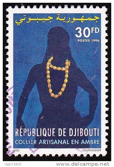 Timbre Oblitéré - Collier En Ambre - N° 719GD (Yvert) - N° 623 (Michel) - République De Djibouti 1996 - Djibouti (1977-...)