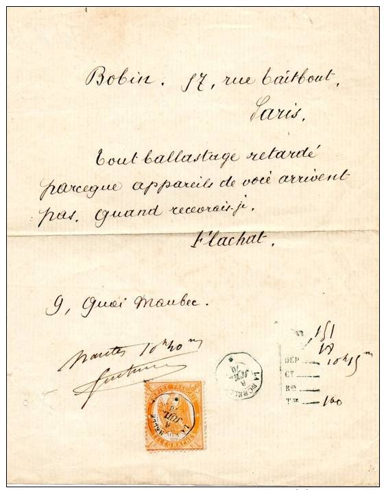 TELEGRAMME COMPLET DE 1870. Aigle N°7.     LOT TEL14 - Telegraph And Telephone