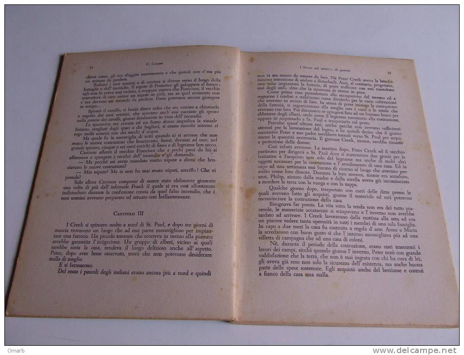 P304 I Sioux Sul Sentiero Di Guerra, Cooper, Collana Grandi Romanzieri, N.7, Edizione Capitol, 1958 - Action Et Aventure