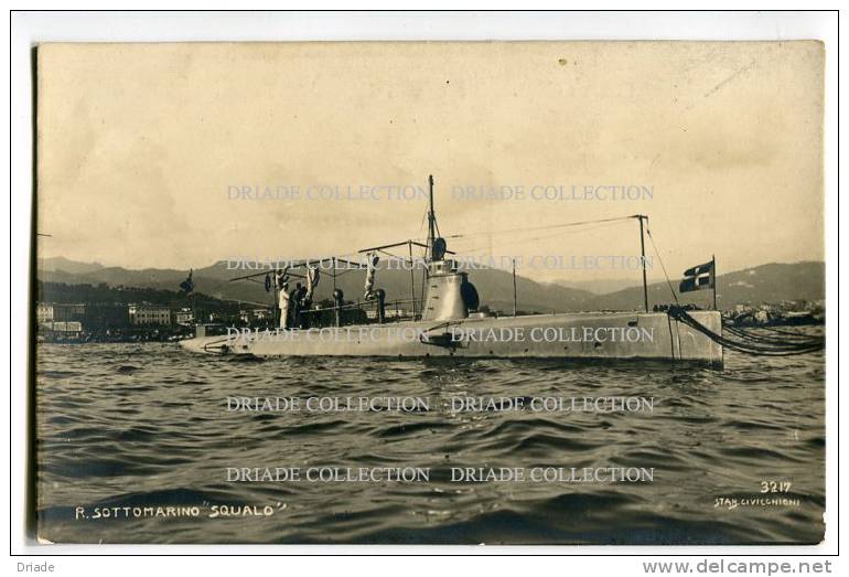 FOTO CARTOLINA  SOTTOMARINO REGIA MARINA MILITARE SQUALO FOTO CIVICCHIONI TRASPORTI - Submarines