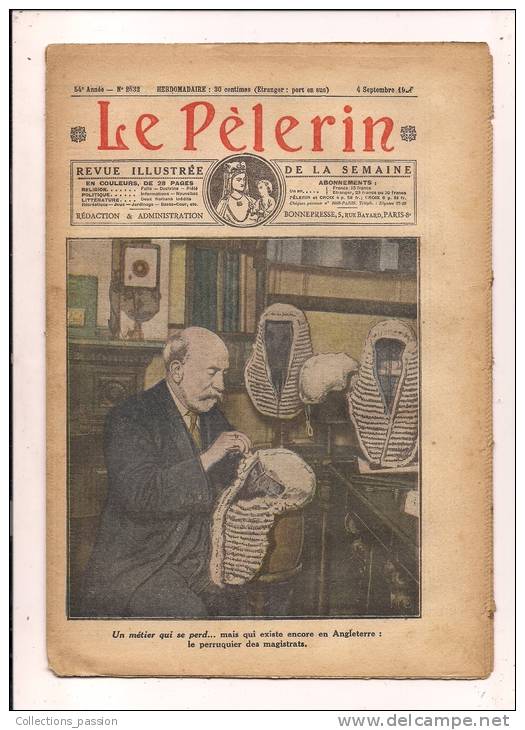 ###Revue Illustrée, Le Pélerin, N°2632 Du 04/09/1927, Le Perruquier Des Magistrats..., Frais Fr: 1,95€ - 1900 - 1949