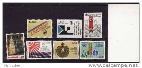 Nations Unies . Genève  1981  N° 96 à 102  Neuf X X .année Compl. 7 Valeurs - Neufs