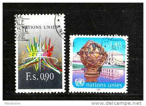 Nations Unies . Genève  1987  N°152 + 153 Paire Oblitéré - Gebruikt