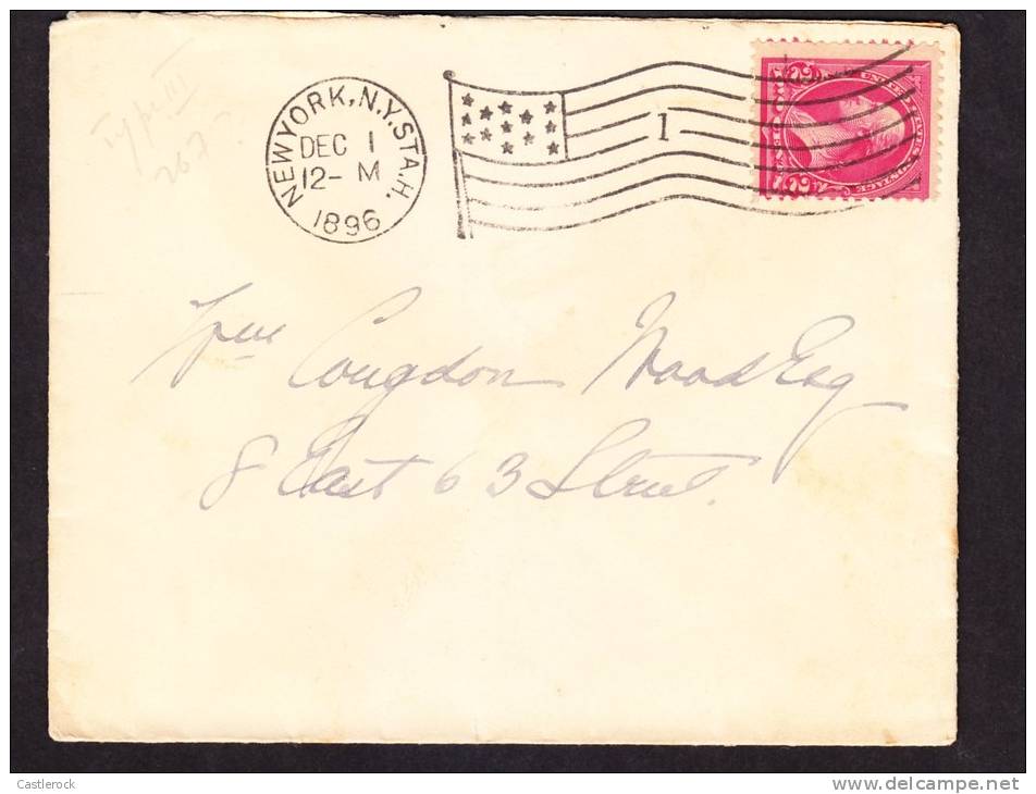 O)  1896 USA, PRESIDENT GEORGE WASHINTONG FLAG STRIKE,DOMESTIC USE - Autres & Non Classés