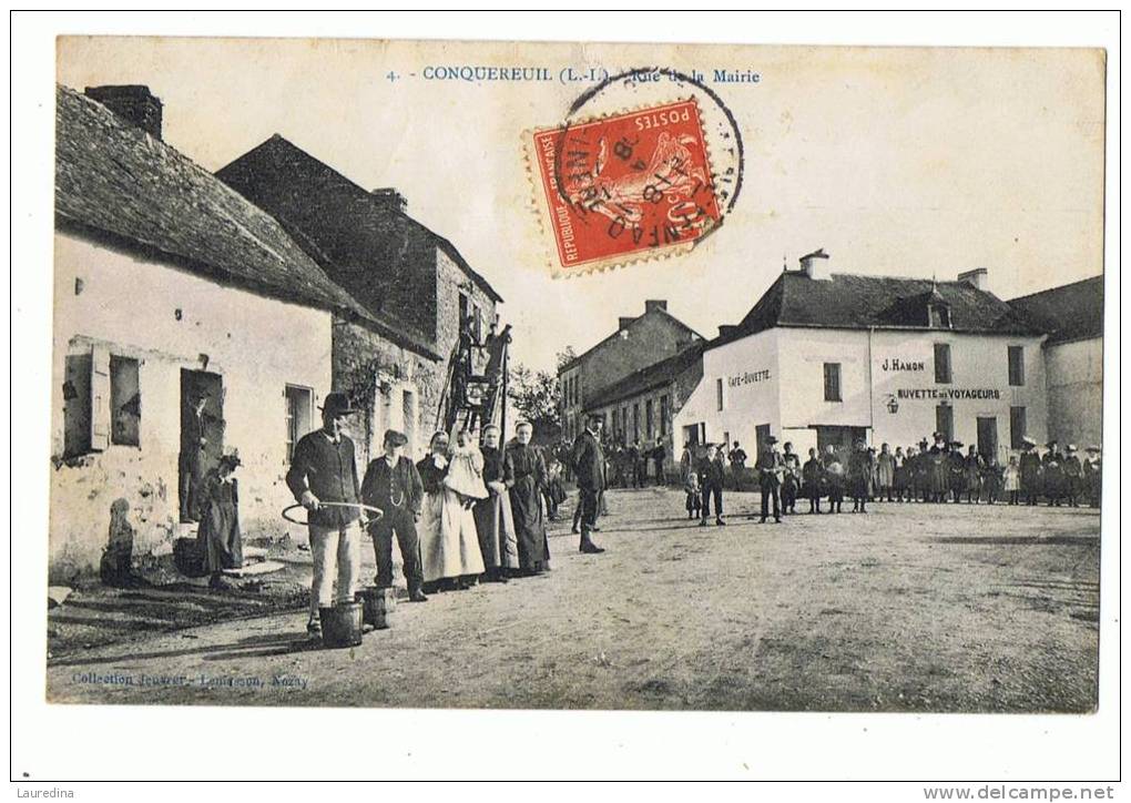 CP  COQUEREUIL N°4 ???? DE  LA MAIRIE - ECRITE  EN 1908 - Aigrefeuille-sur-Maine