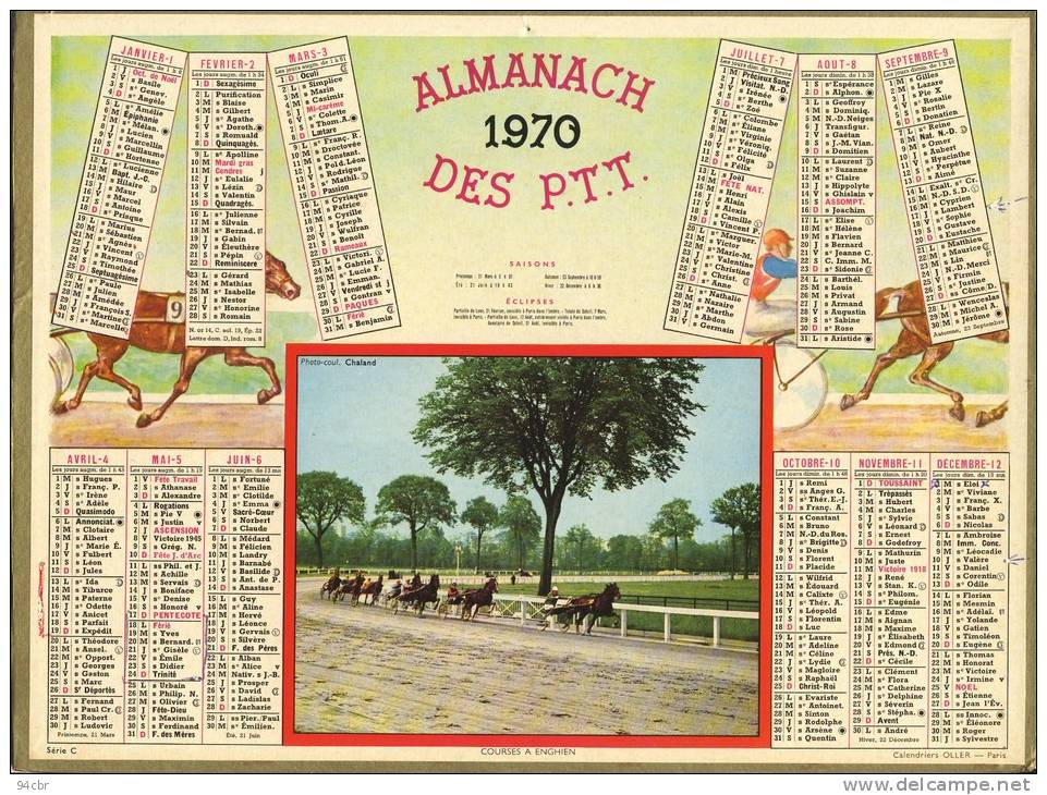 ALMANACH  DES POSTES ET DES TELEGRAPHES(   1970  ) Courses A Enghien - Big : 1961-70