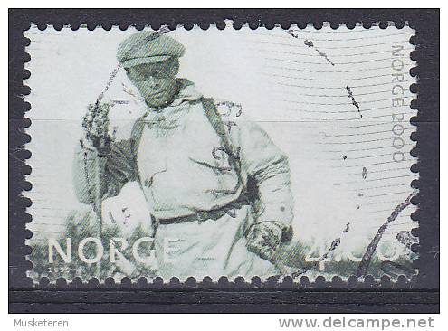 ## Norway 1999 Mi. 1326    4.00 Kr Jahrtausendwende Skiwanderer (1932) - Gebraucht