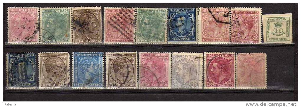 F-12 España Lote  Alfonso Xll , Usados - Used Stamps