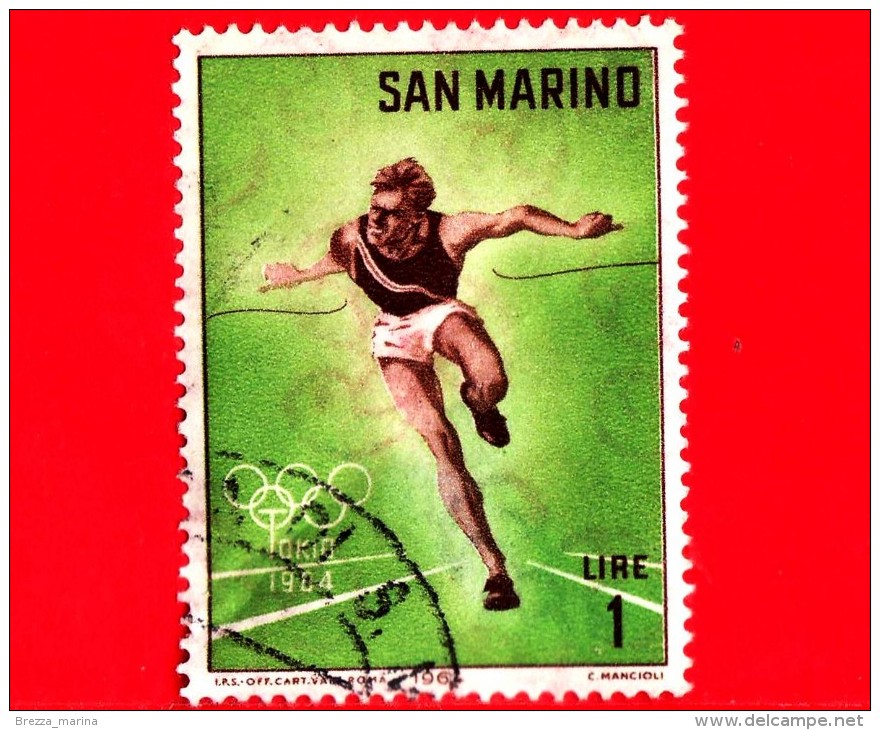 SAN MARINO - Usato - 1964 - Olimpiadi Di Tokio - 1 L. • Corsa Maschile - Used Stamps