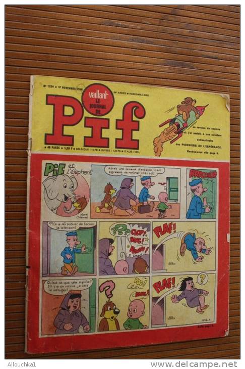 Vaillant Le Journal De PIF Le Chien 17 Novembre 196810 éléphants Arthur Chasse Au Trésor Pifou - Pif & Hercule