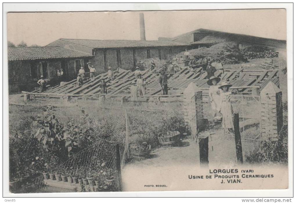 CPA CLICHE PEU COURANT, LORGUES, USINE DE PRODUITS CERAMIQUES, J. VIAN, VAR 83 - Lorgues