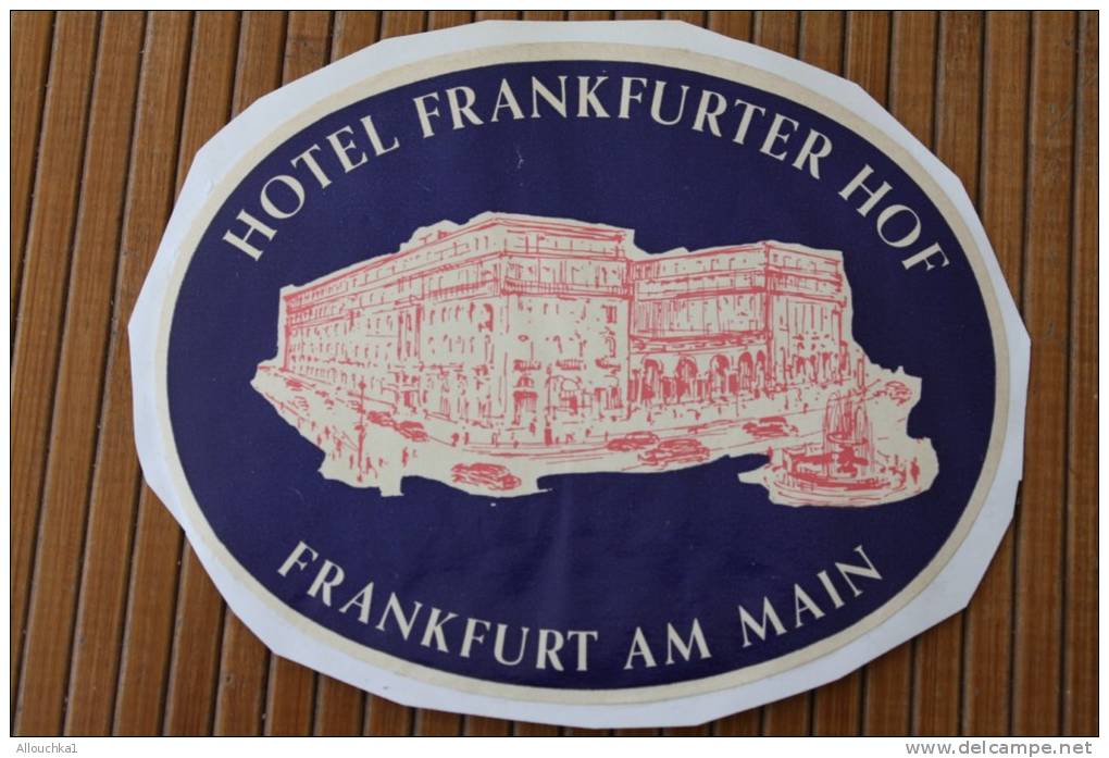 Étiquette D'hôtel &mdash;&gt; Hôtel Frankfurter Hof  Francfort Frank Furt  Am Main Allemagne Deutschland - Hotel Labels