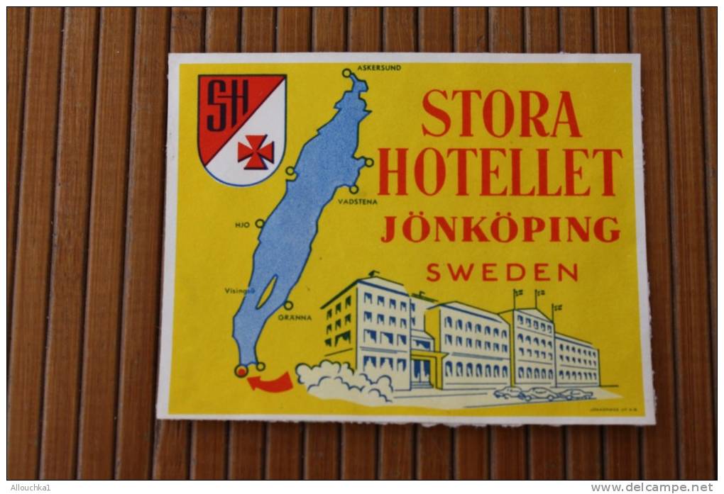 Étiquette D'hôtel &mdash;&gt;Hôtel Stora Hotellet Jonkping Sweden Suède Sweridge - Hotel Labels