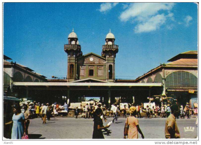 Port-au-Prince Haiti, The Iron Market Place On C1970s Vintage Postcard - Haïti
