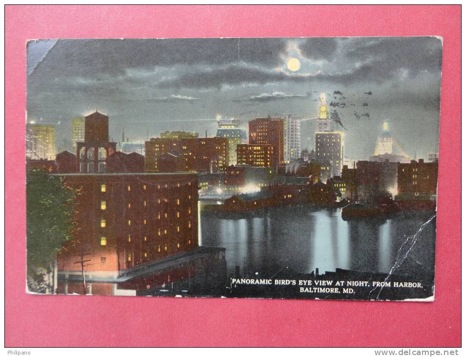 - Maryland > Baltimore   Panoramic Birds Eye View At Night 1915 Cancel- -----  - ---   --- Ref 678 - Baltimore