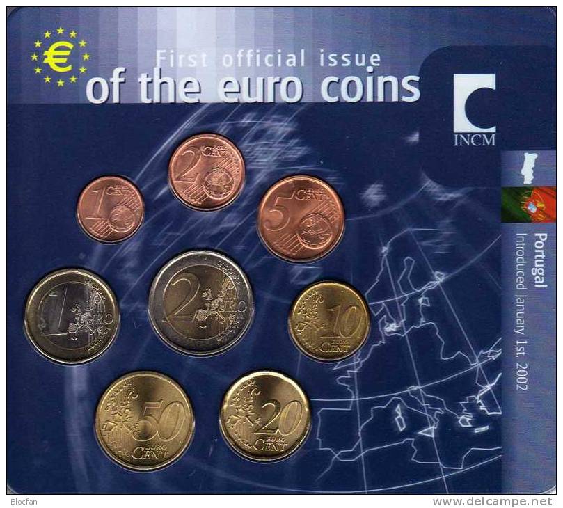 EURO-Einführung Portugal 2002 Stg 25€ Stempelglanz Der Staatlichen Münze Stuttgart Set Coin Of Germany - Portugal